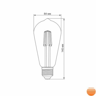 LED лампа TITANUM Filament ST64 6W E27 2200K бронза