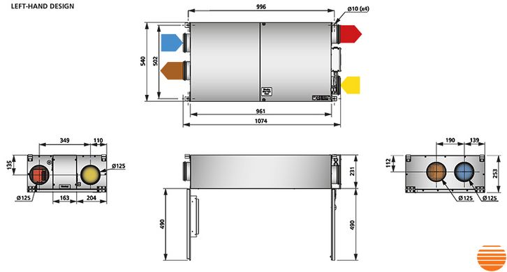 Приточно-вытяжная установка Ostberg HERU 50 LP EC AL 8010745 фото