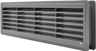 Вентиляційна решітка дверна AirRoxy пластикова 115x430 мм Graphite (02-125) 02-125 фото