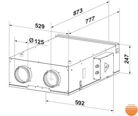 Припливно-витяжна установка Вентс ВУЕ2 150 П ЕС П Комфо 5645853701 фото