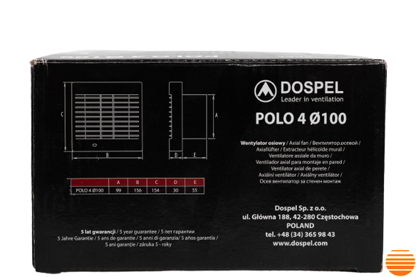 Витяжний вентилятор Dospel Polo 4 100 AZ 007-0055R фото