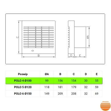 Вытяжной вентилятор Dospel Polo 4 100 WP 007-0056 фото
