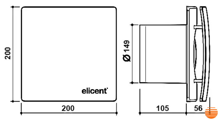 Витяжний вентилятор Elicent Elegance 150 2Speed Graphite 2EL5000GR фото