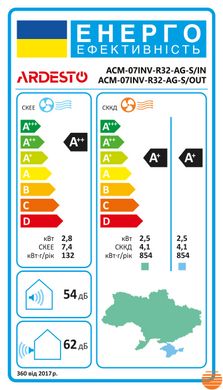 Кондиціонер Ardesto Basic Inverter Wi-Fi ACM-07INV-R32-WF-AG-S ACM-07INV-R32-WF-AG-S фото