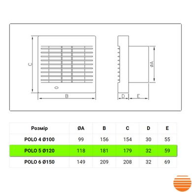 Вытяжной вентилятор Dospel Polo 5 120 S 007-0036 фото