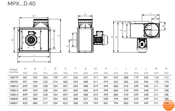 Кухонный вентилятор Ruck MPX 400 D4 40 158820 фото