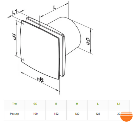 Витяжний вентилятор Вентс 100 ЛДАТН Л алюм. мат. 0687844613 фото