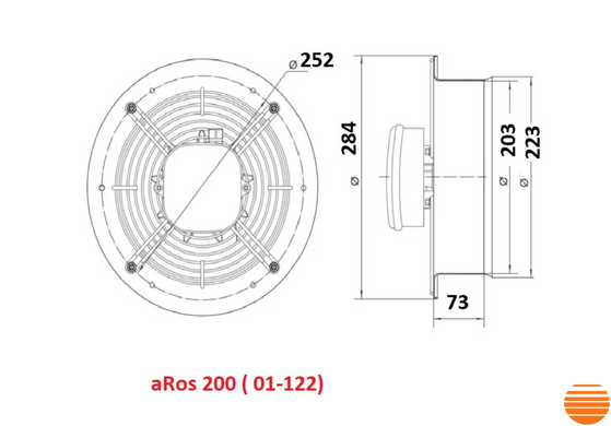 Осьовий вентилятор AirRoxy aRos 200 01-122 фото