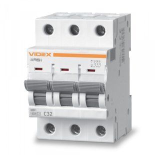 Автоматический выключатель RS6 3п 32А 6кА C VIDEX RESIST VF-RS6-AV3C32 фото