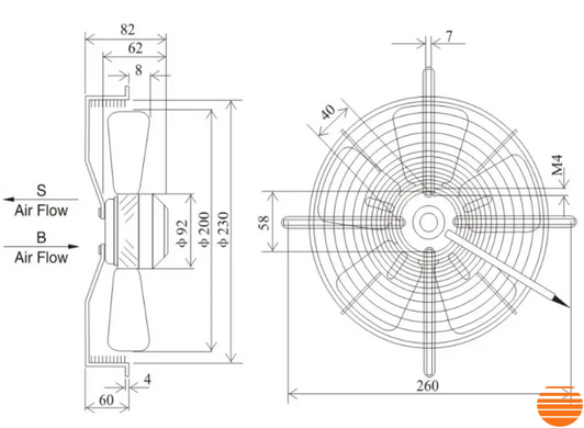 Осьовий вентилятор Турбовент Сигма 250 B/S Сигма 250 B/S фото