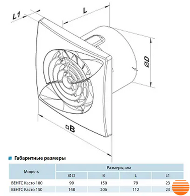 Вытяжной вентилятор Вентс Касто 100 0688244465 фото