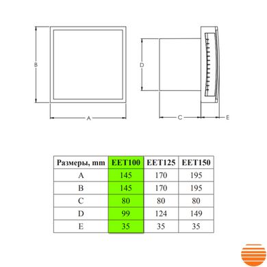 Вытяжной вентилятор Europlast EET100G 569864402 фото