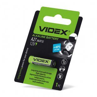 Батарейка щелочная Videx А27 1шт BLISTER CARD А27 1B фото