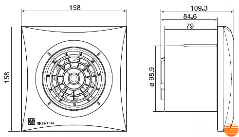 Витяжний вентилятор Soler&Palau Silent-100 CDZ Ecowatt 5210610300 фото