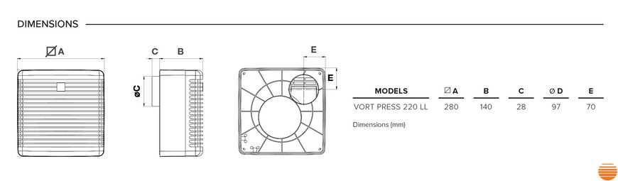 Центробіжний вентилятор Vortice Vort Press 220 LL 569865006 фото