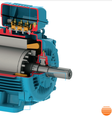 IE2 W22 71 6P B34 0,18 кВт 1000 об/мин WEG электродвигатель (380В) лапа-фланец