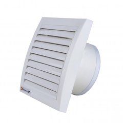Витяжний вентилятор MMotors ММ 120 квадратний із зворотним клапаном білий 1085 фото
