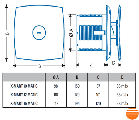 Вытяжной вентилятор Cata X-Mart 10 Matic Inox 569864113 фото