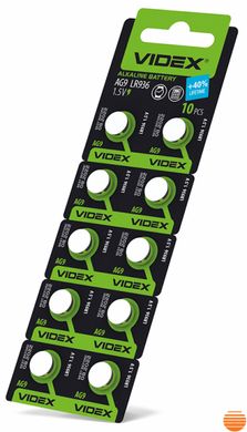 Батарейка годинникова Videx AG 9/LR936 BLISTER CARD 10 шт