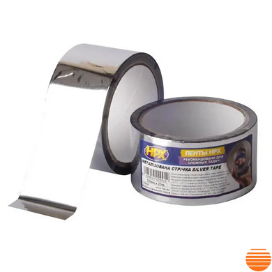 Металізована самоклеюча стрічка (металізований скотч) HPX Silver Tape, 50мм x 25м