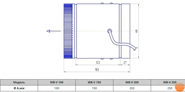 Канальный вентилятор Турбовент WB-V 100 WB-V 100 фото