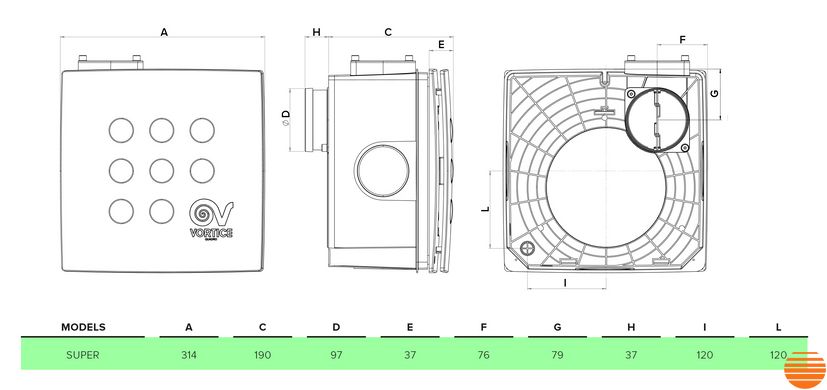 Центробіжний вентилятор Vortice Vort Quadro Super I 569865014 фото