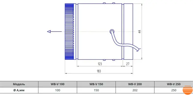Канальний вентилятор Турбовент WB-V 200 WB-V 200 фото