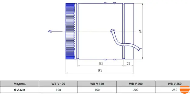 Канальний вентилятор Турбовент WB-V 250 WB-V 250 фото