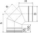 Колено дымохода 90° одностінне Ø150 нерж. толщина 1,0 мм