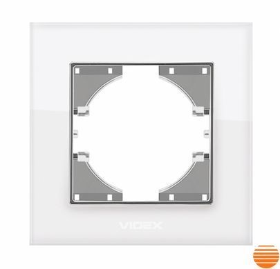 Рамка белое стекло одинарная горизонтальная VIDEX BINERA VF-BNFRG1H-W фото