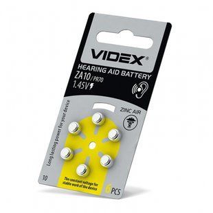 Батарейка воздушно-цинковая Videx ZA10 (PR70) BLISTER 6 ZA10 (PR70) B6 фото
