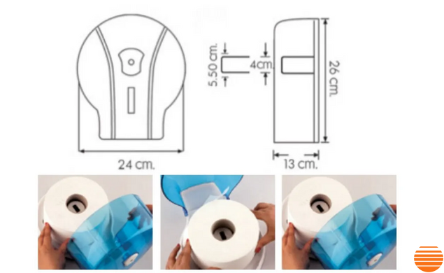 Диспенсер туалетного паперу Джамбо пластик білий Vialli MJ.1