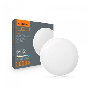 LED Світильник аварійний накладний з датчиком руху VIDEX 30W 2700-6500K 220V VL-CLR-EM300-2 фото
