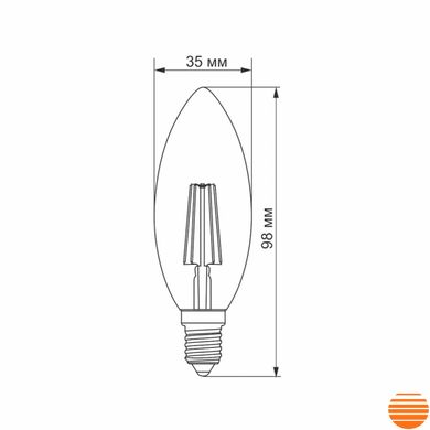 LED лампа TITANUM Filament C37 4W E14 2200K бронза